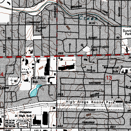 Topographic Map of Market Place Shopping Center, IL