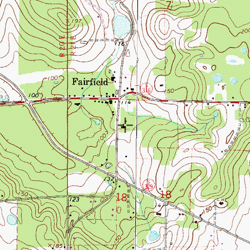 Topographic Map of Fairfield Baptist Church, FL