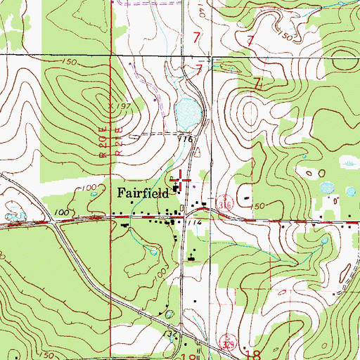 Topographic Map of Fairfield Presbyterian Church, FL