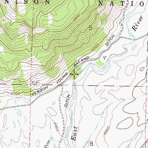 Topographic Map of Verzuh Ditch, CO