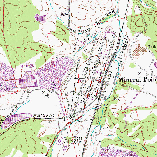 Topographic Map of Mineral Point Elementary School, MO