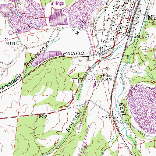 Topographic Map of City of Potosi Waste Water Plant, MO
