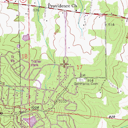 Topographic Map of Terre Du Lac Police Department, MO