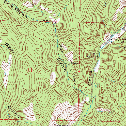 Topographic Map of Gunsight Trail, CO