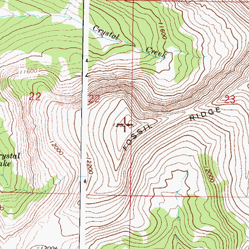 Topographic Map of Fossil Ridge, CO