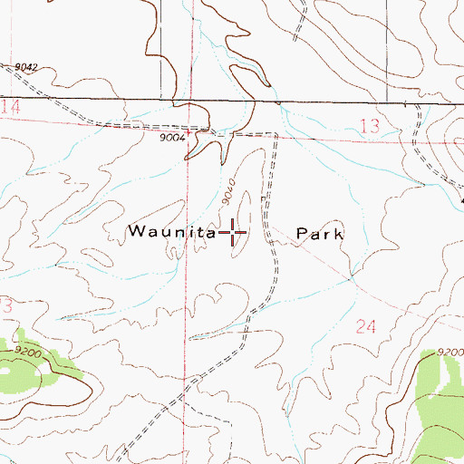 Topographic Map of Waunita Park, CO