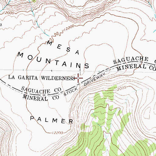 Topographic Map of Palmer Mesa, CO