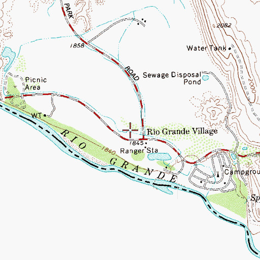 Topographic Map of Rio Grande Village, TX