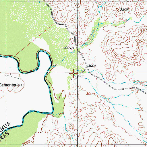 Topographic Map of Porvenir, TX