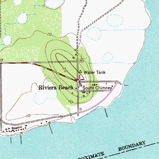 Topographic Map of Riviera Beach, TX