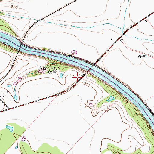 Topographic Map of Nashville (historical), TX