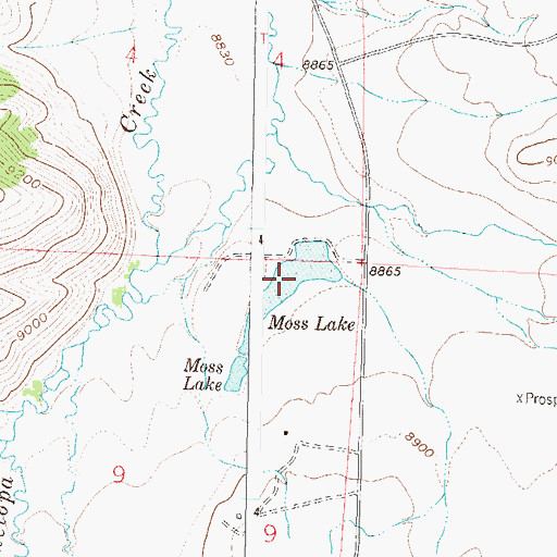 Topographic Map of Moss Lake, CO