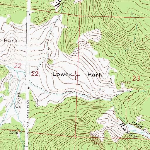 Topographic Map of Lower Park, CO