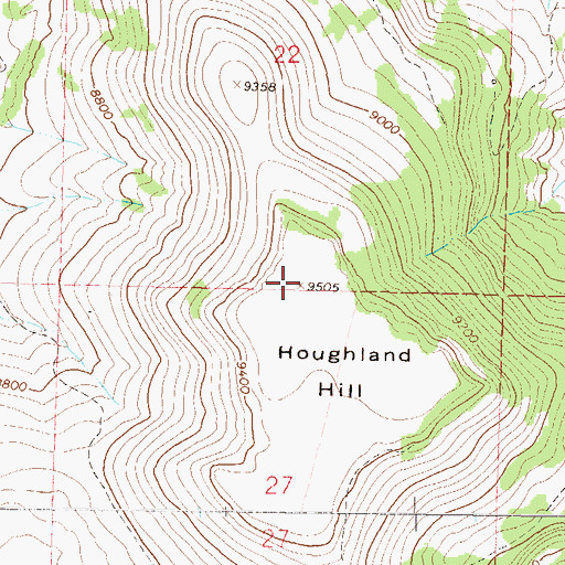 Topographic Map of Houghland Hill, CO