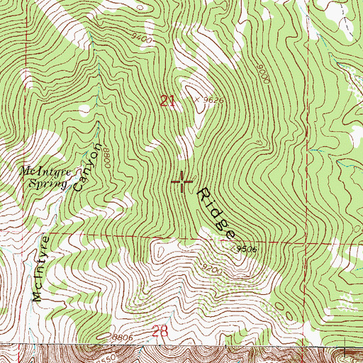 Topographic Map of McIntyre Ridge, CO