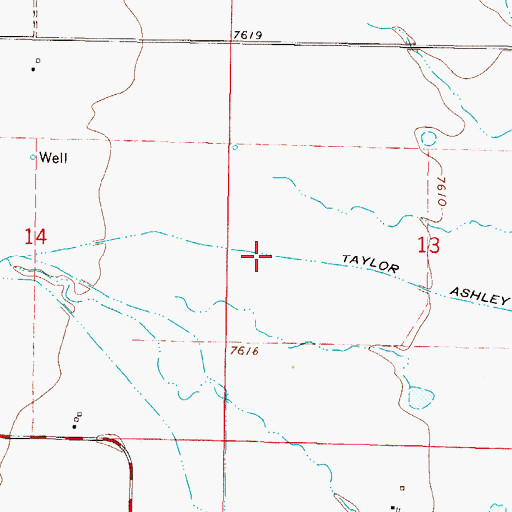 Topographic Map of Taylor Ashley Ditch, CO