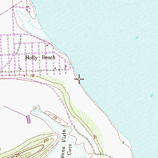 Topographic Map of Holly Beach, TX