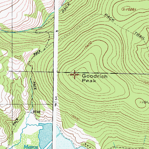 Topographic Map of Goodrich Peak, CO