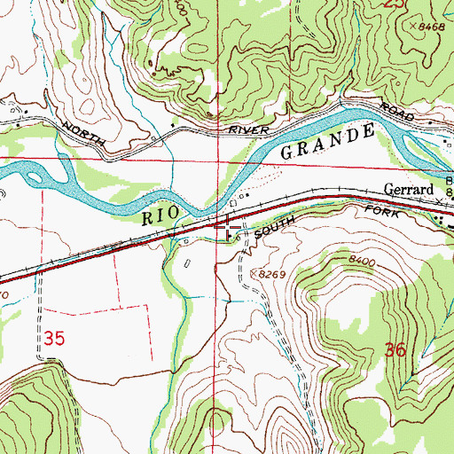 Topographic Map of South Fork Highline Ditch, CO