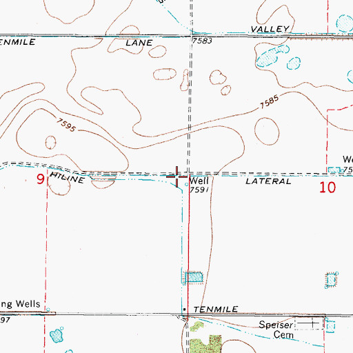 Topographic Map of Hiline Lateral, CO