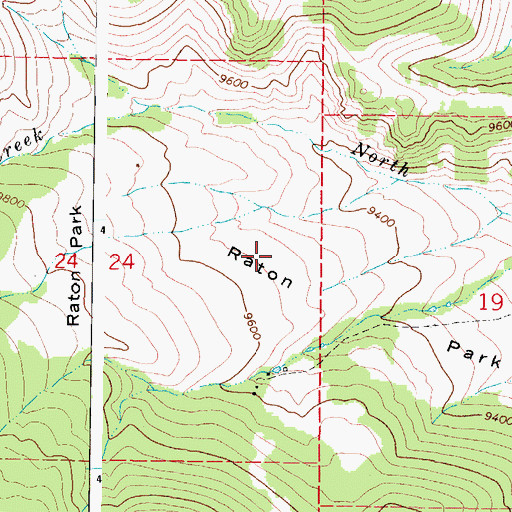Topographic Map of Raton Park, CO