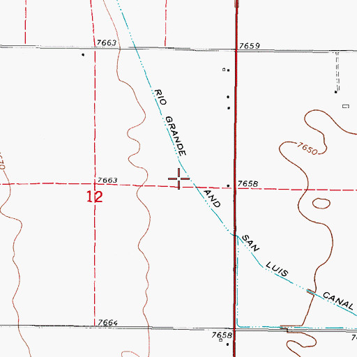 Topographic Map of Rio Grande and San Luis Canal, CO
