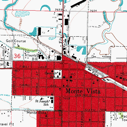 Topographic Map of Rio Grande and Lariat Canal, CO