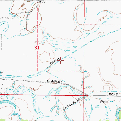 Topographic Map of San Luis Valley Canal, CO