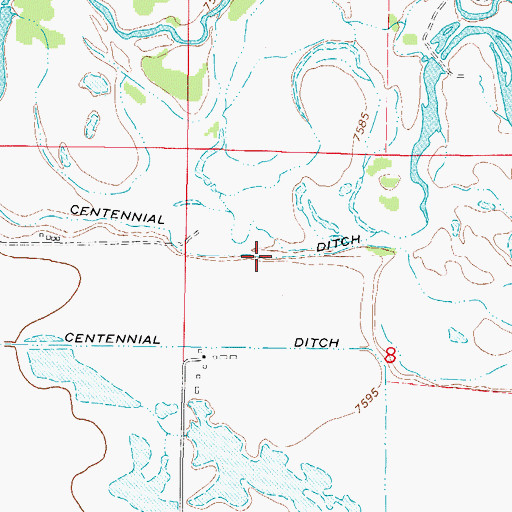 Topographic Map of Lower Centennial Ditch, CO