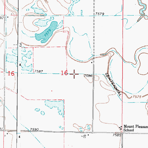 Topographic Map of Centennial Ditch, CO