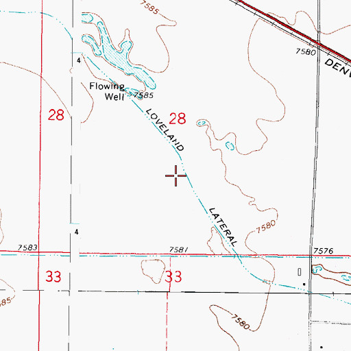 Topographic Map of Loveland Lateral, CO