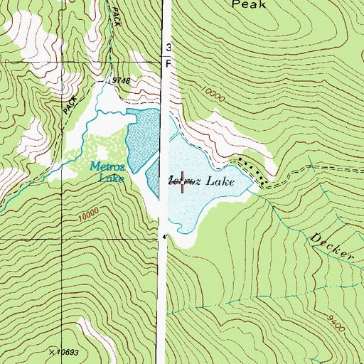 Topographic Map of Metroz Lake, CO