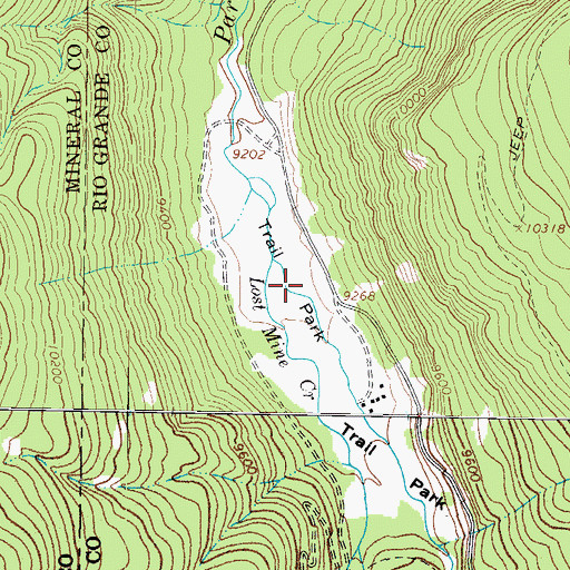 Topographic Map of Trail Park, CO