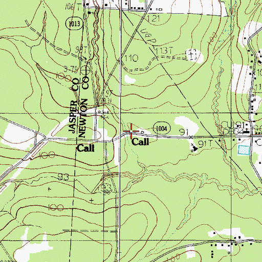 Topographic Map of Call, TX