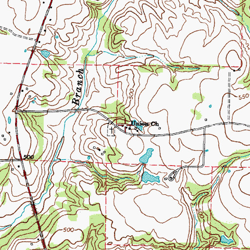 Topographic Map of Union, TX