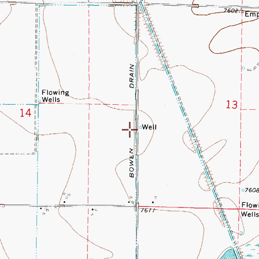 Topographic Map of Bowen Drain, CO