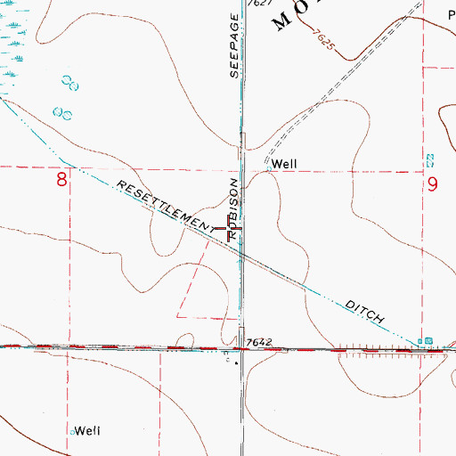 Topographic Map of Robison Seepage Ditch, CO