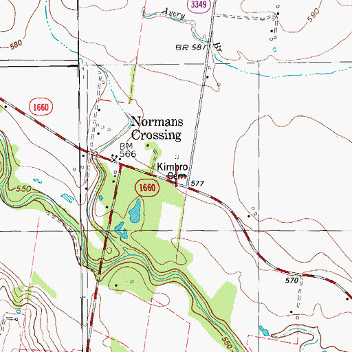 Topographic Map of Norman, TX