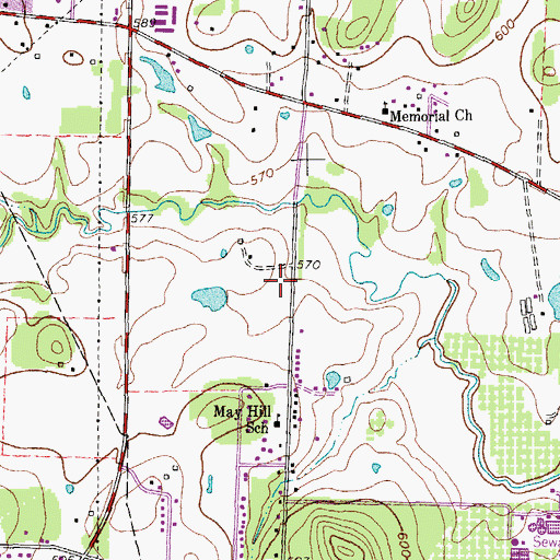 Topographic Map of Mayhill, TX