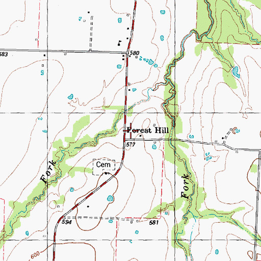 Topographic Map of Forest Hill, TX
