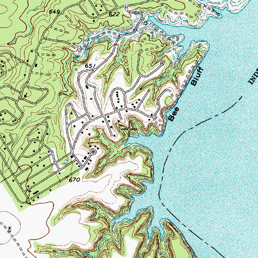 Topographic Map of Cedar Shores, TX