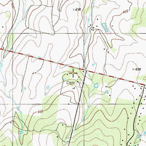 Topographic Map of Kicaster, TX