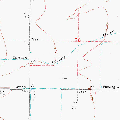 Topographic Map of Denver Colony Lateral, CO