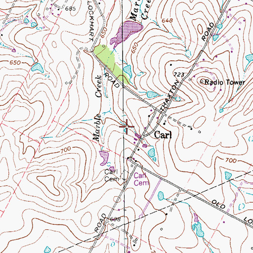 Topographic Map of Carl, TX