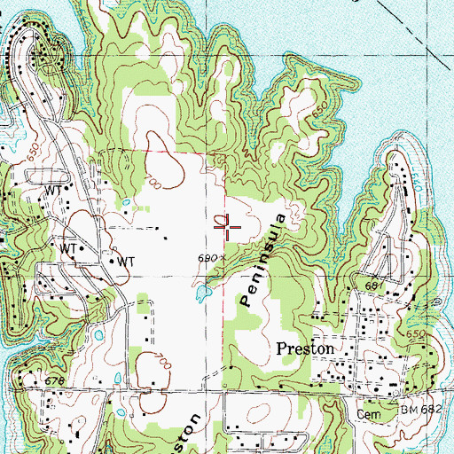 Topographic Map of Glen Eden (historical), TX