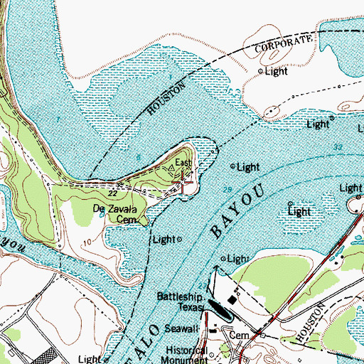 Topographic Map of New Washington (historical), TX