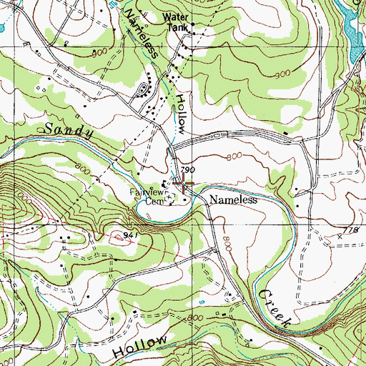 Topographic Map of Nameless, TX