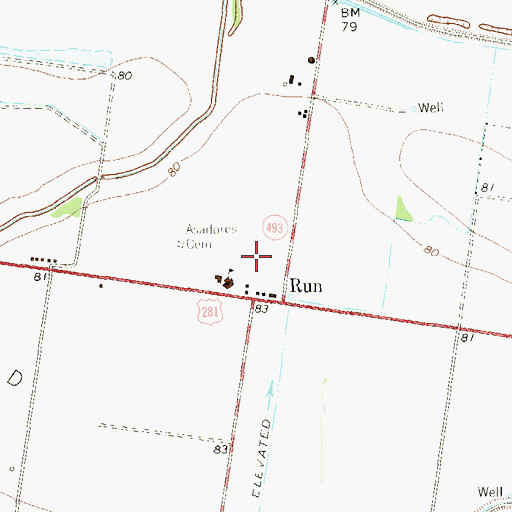 Topographic Map of Runn, TX