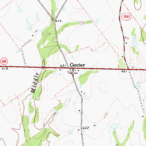 Topographic Map of Center, TX