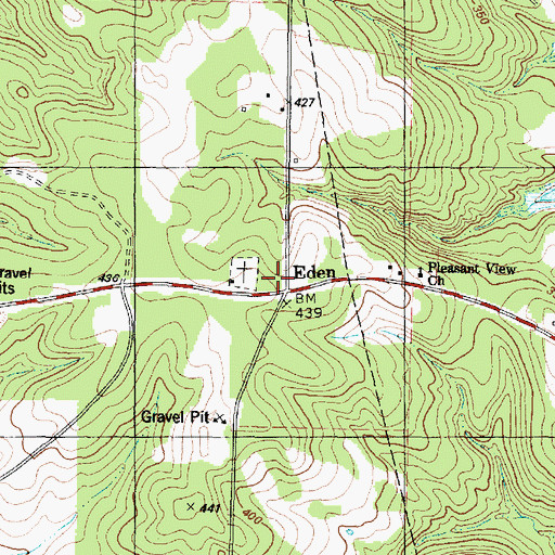 Topographic Map of Eden, TX